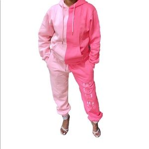 Sweat suit top and bottom